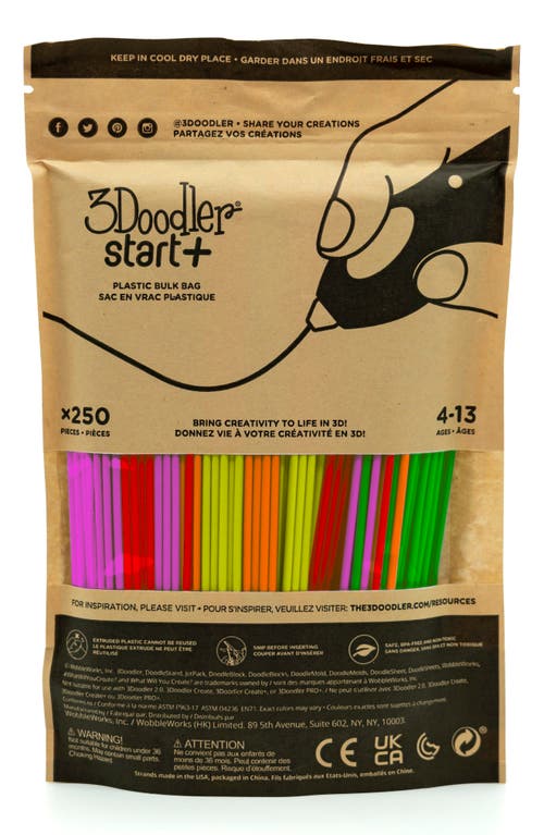 3Doodler Neon 250-Pack Start+ Eco Filament Strands in Multi 