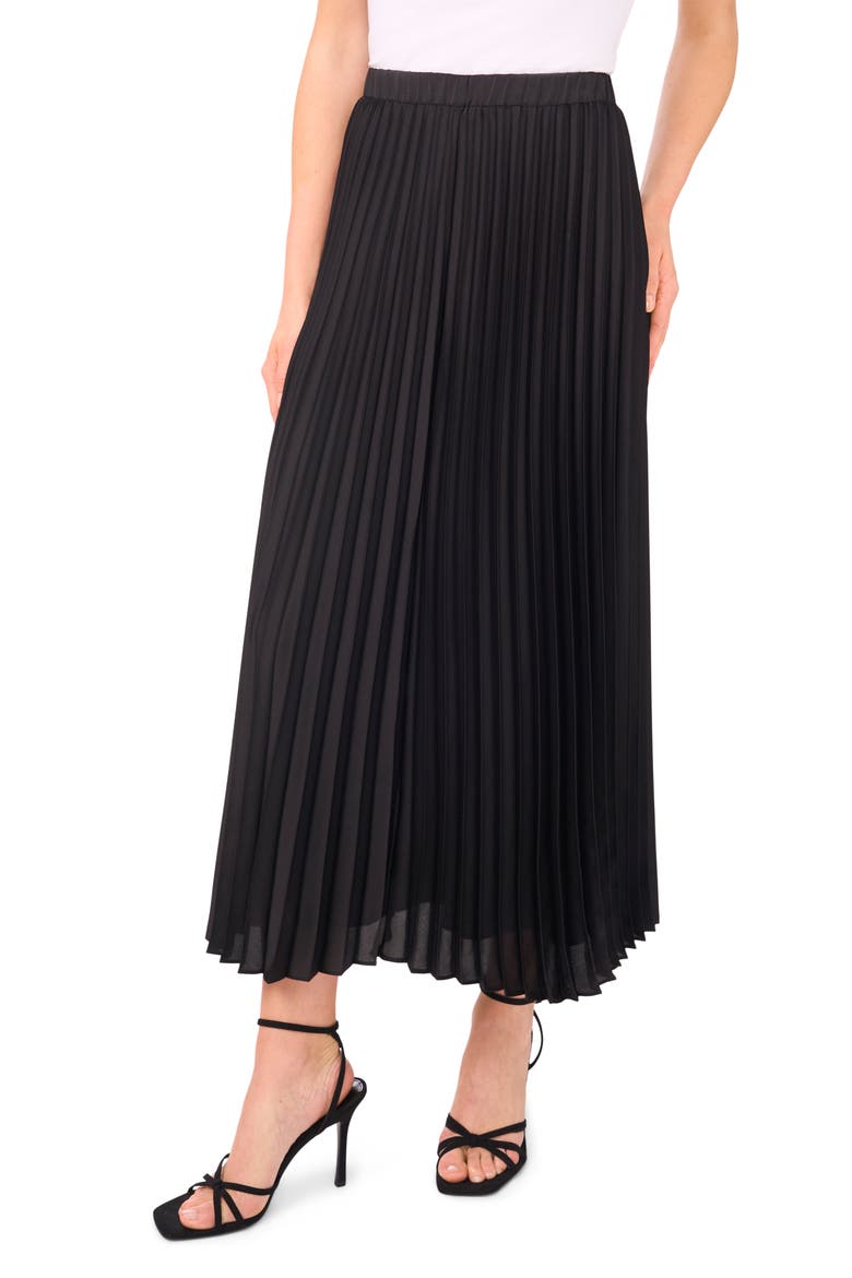 Pleated Midi Skirt, Main, color, RICH BLACK