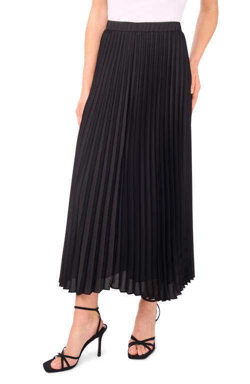 halogen(r) Pleated Midi Skirt in Rich Black 060 at Nordstrom, Size Small