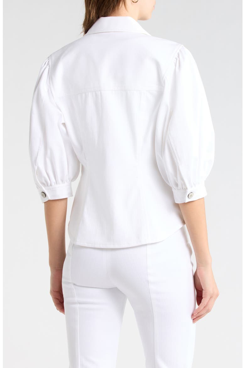 Louis Puff Sleeve Cotton Blend Jacket, Alternate, color, WHITE