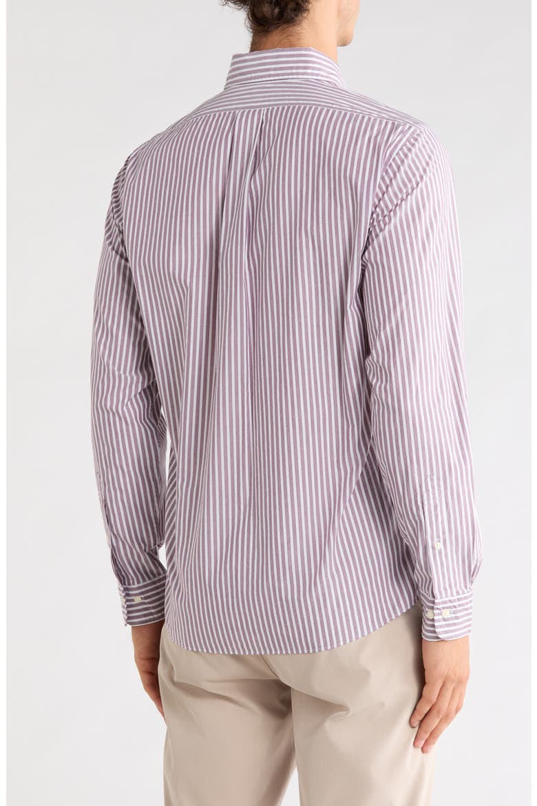 Sport Fit Button Down Collar Shirt, Alternate, color, PURPLE STRIPE