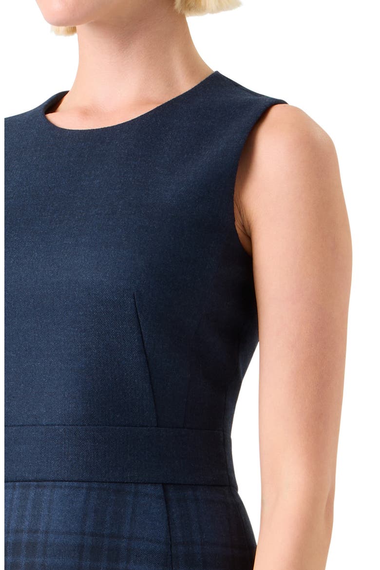 Check Wool Sheath Dress, Alternate, color, DENIM-BLACK