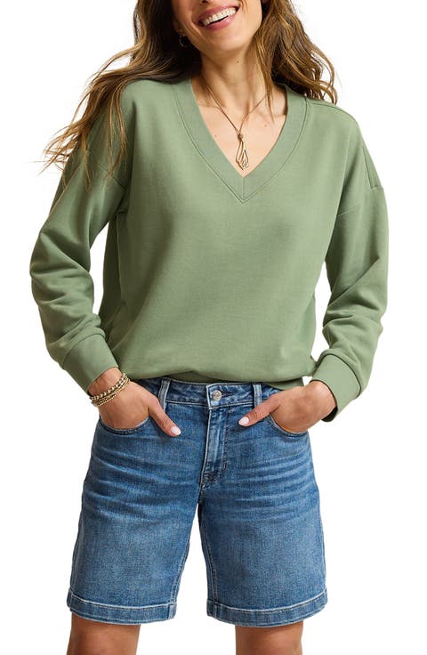 Marina del Mar Cotton V-Neck Sweatshirt