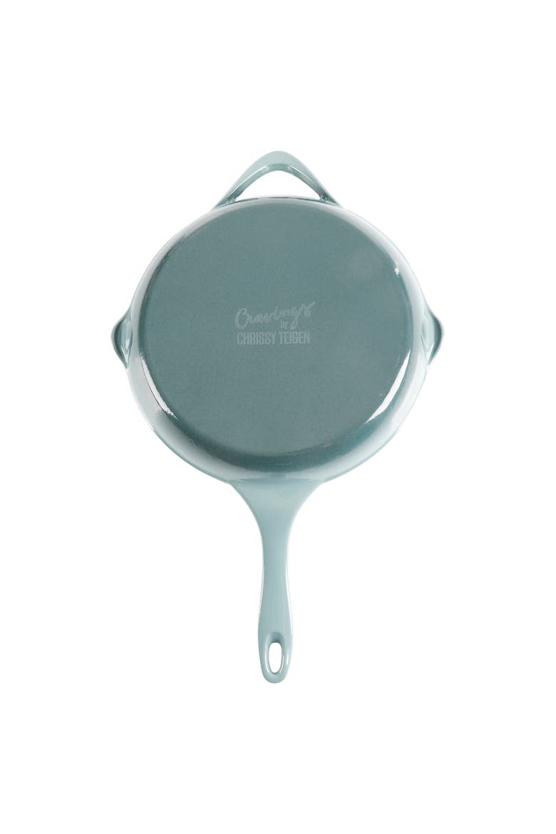 11 Inch Round Enameled Cast Iron Skillet, Alternate, color, Ombre Green