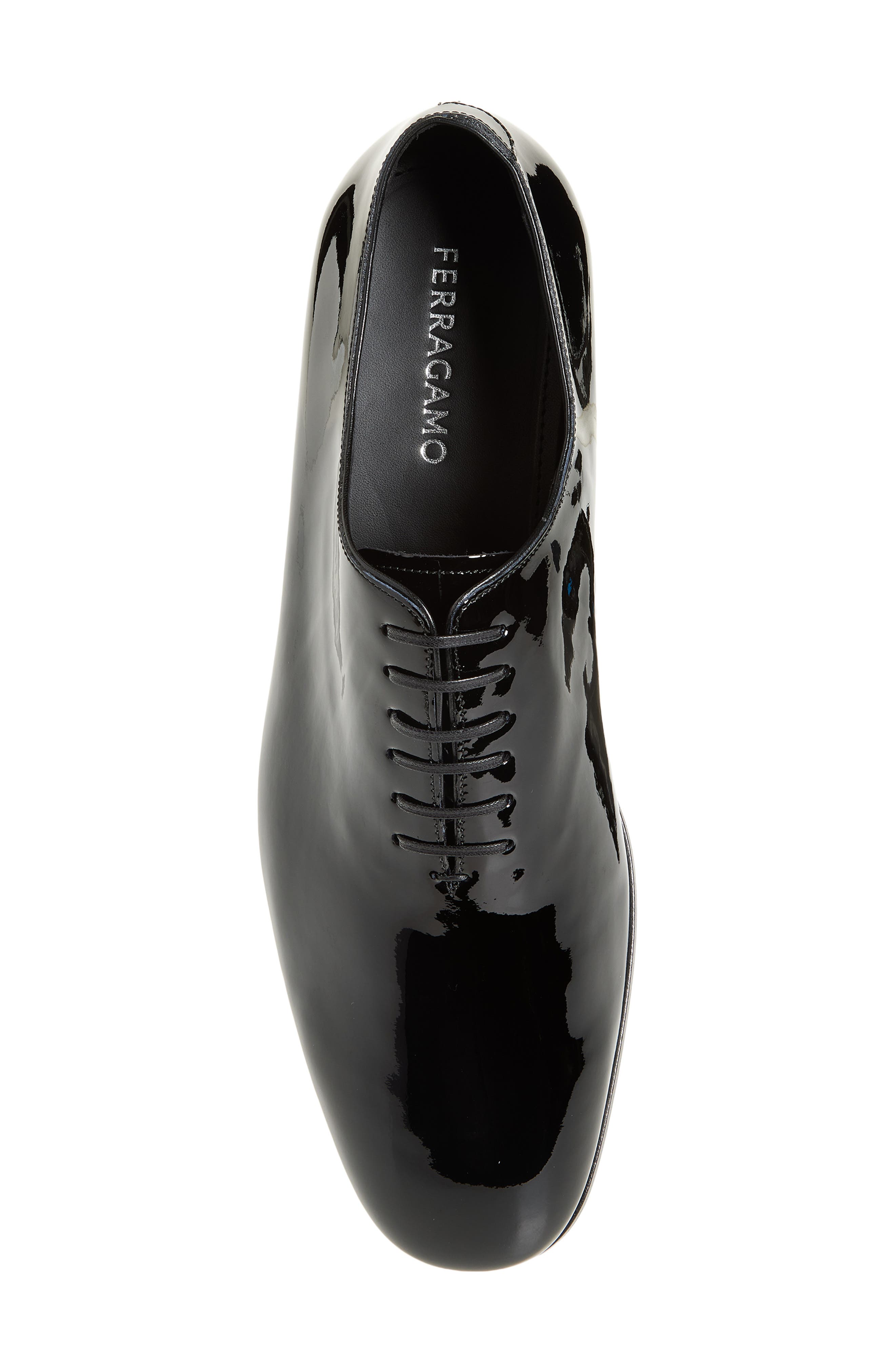 FERRAGAMO Astro Patent Leather Wholecut Shoe, Alternate, color, Nero Nero Nero