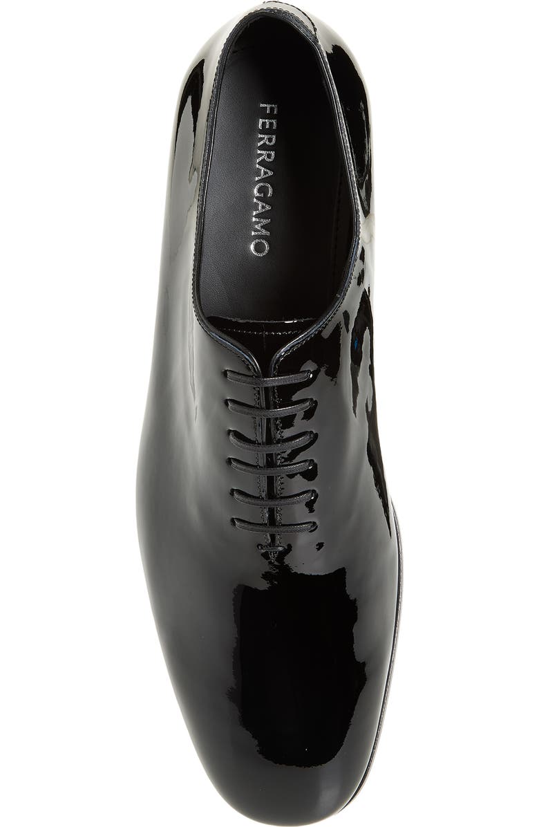FERRAGAMO Astro Patent Leather Wholecut Shoe, Alternate, color, Nero Nero Nero