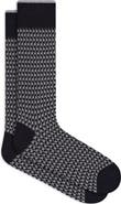 Bugatchi Check Mercerized Cotton Blend Dress Socks