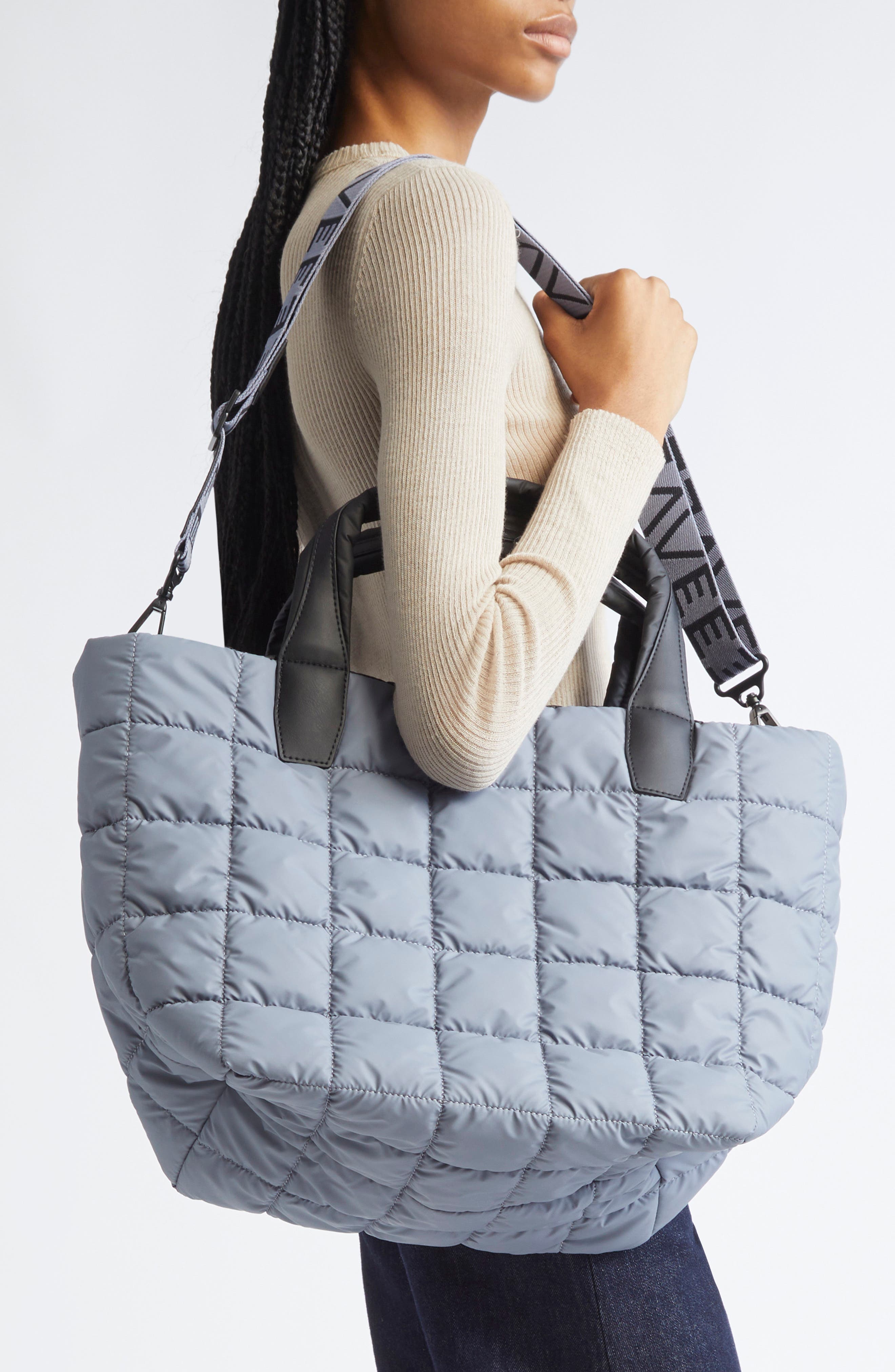 VeeCollective Medium Porter Water Repellent Quilted Tote, Alternate, color, Slate Grey Gry