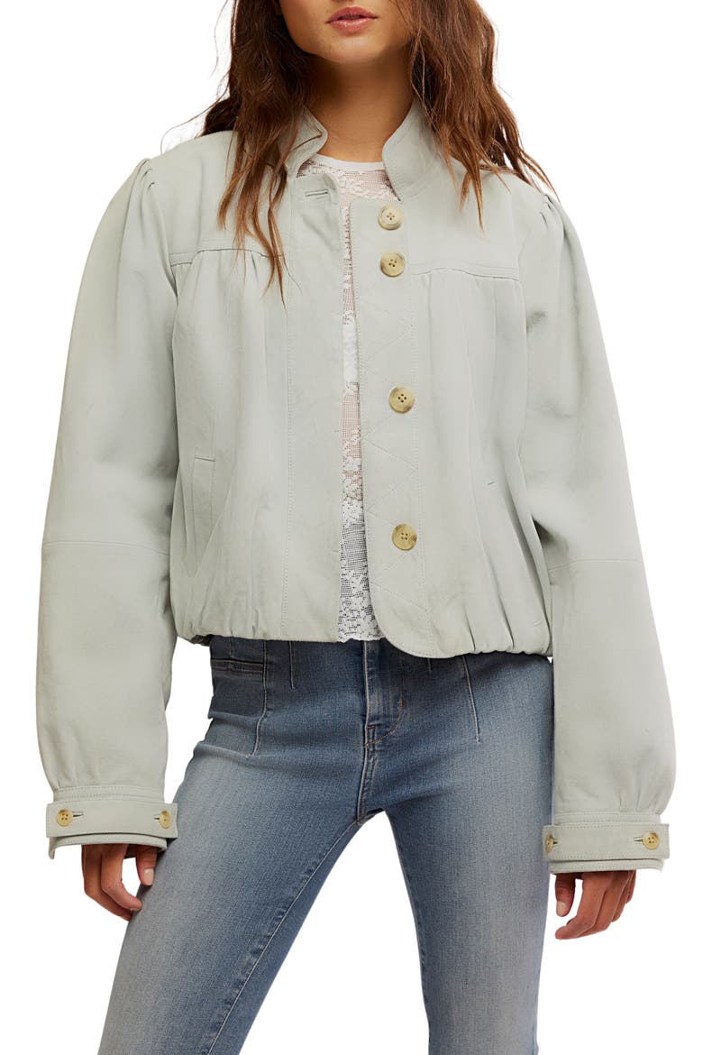Nimbus Suede Jacket, Main, color, GREY/ GRIS