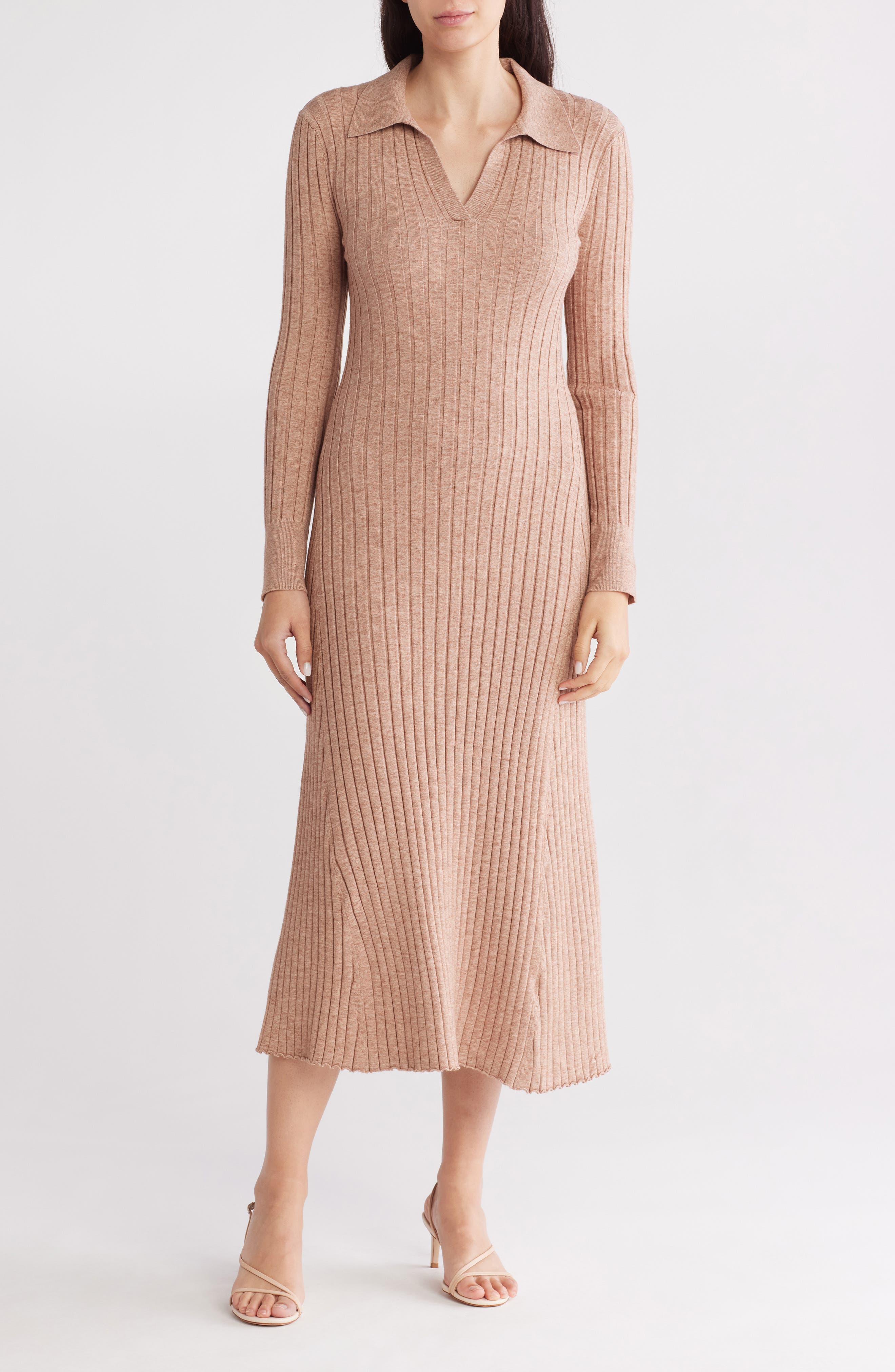 TASH AND SOPHIE Long Sleeve A-Line Sweater Dress
