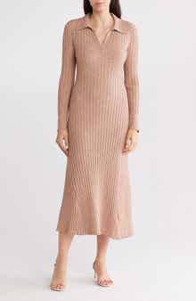 TASH AND SOPHIE Long Sleeve A-Line Sweater Dress