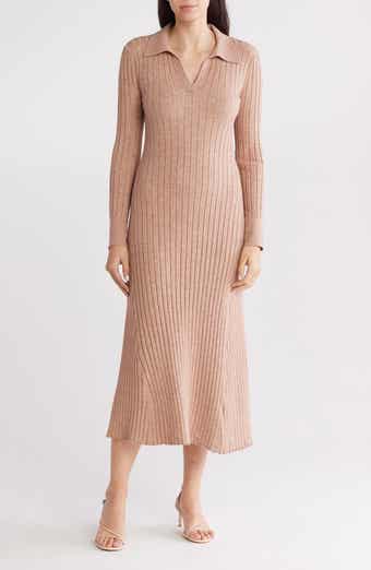 TASH AND SOPHIE Long Sleeve A-Line Sweater Dress