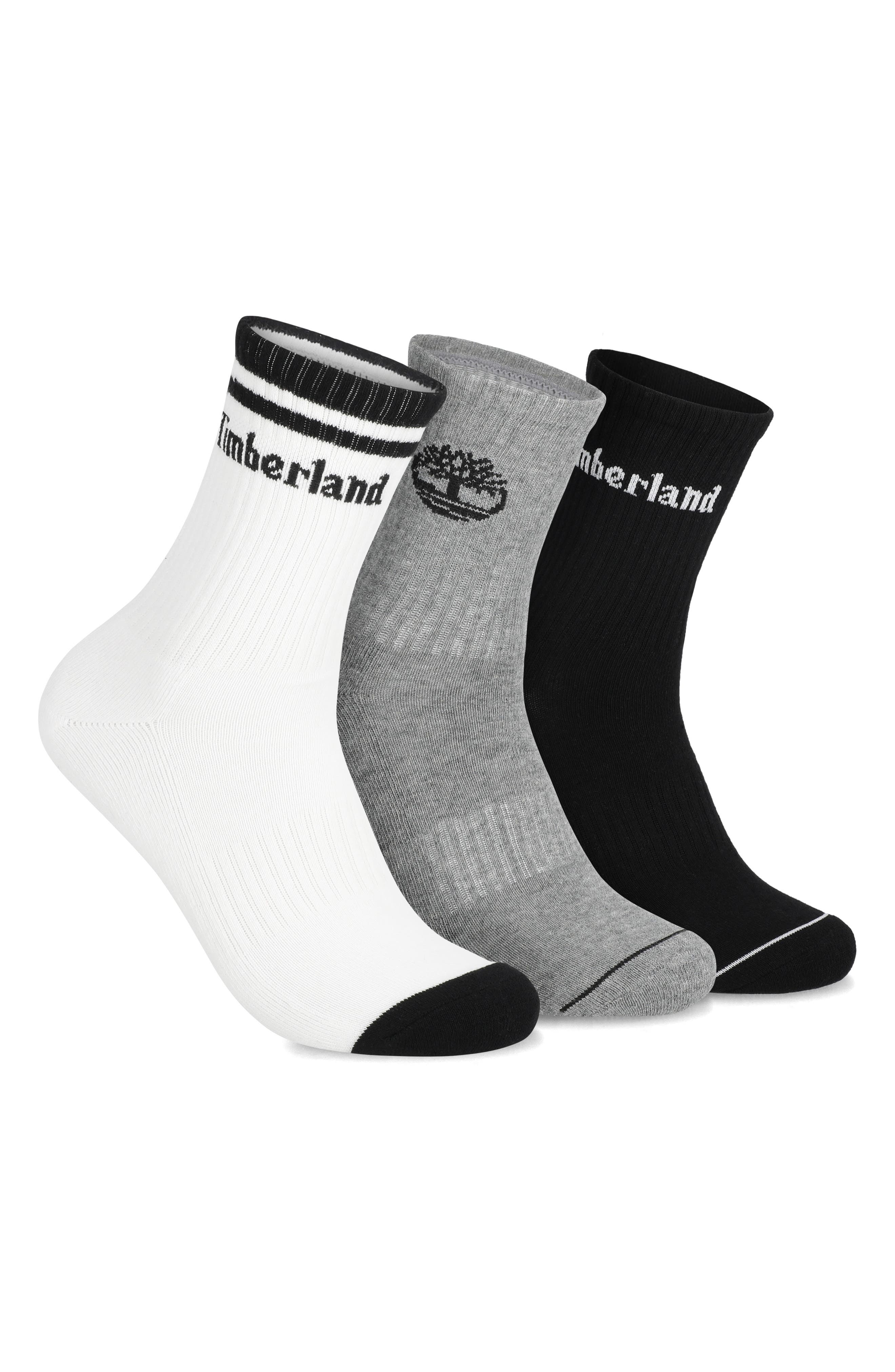 Mixed Logo Assorted 3- Pack Quarter Socks