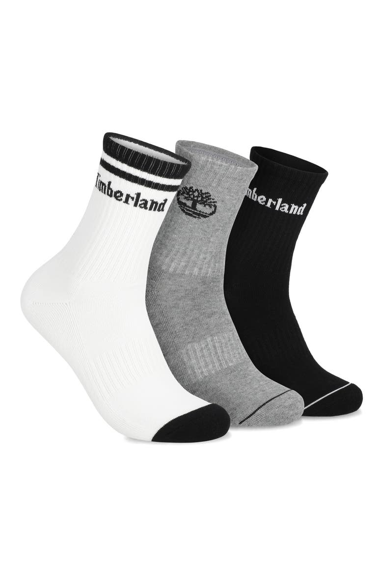 Mixed Logo Assorted 3- Pack Quarter Socks, Main, color, BLACK MULTI