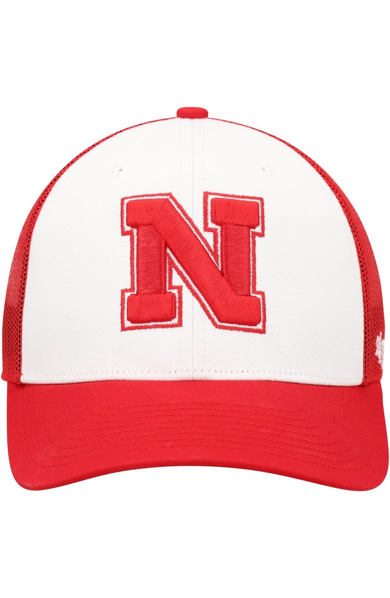 '47 Men's '47 White/Scarlet Nebraska Huskers Freshman Trucker Adjustable Hat, Alternate, color, 