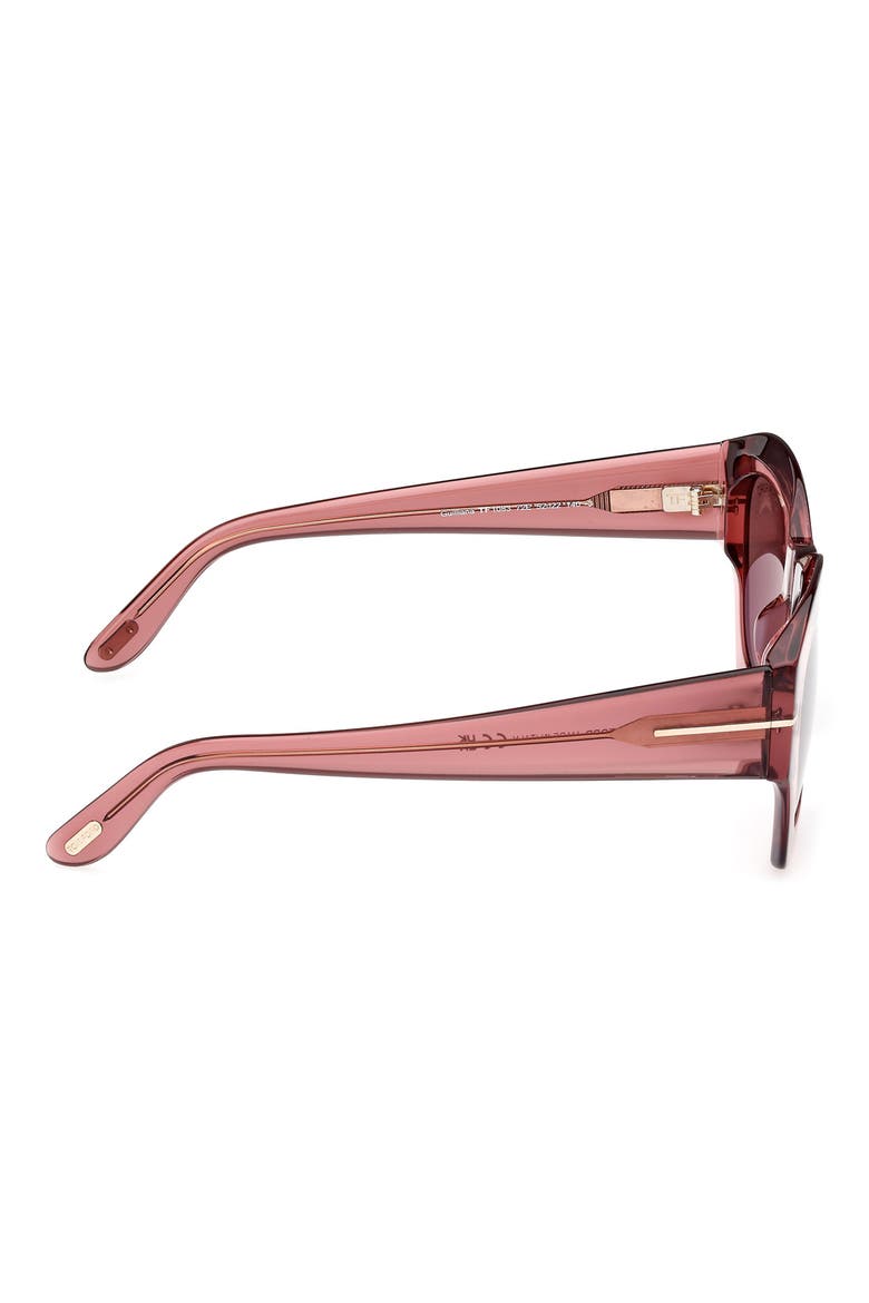 Guilliana 52mm Geometric Sunglasses, Alternate, color, SHINY PINK / BROWN