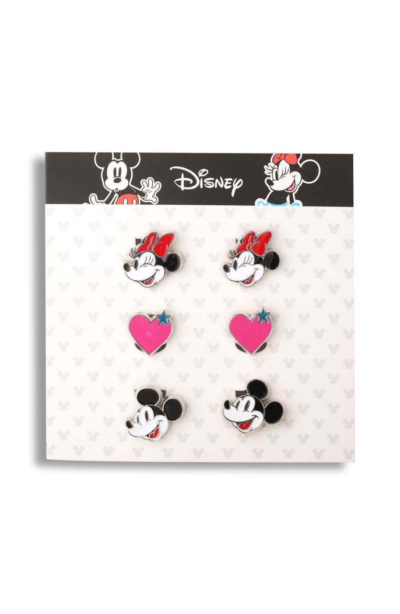 Disney Minnie and Mickey Mouse Clip On Earrings, 3-Pack, Alternate, color, Multicolor