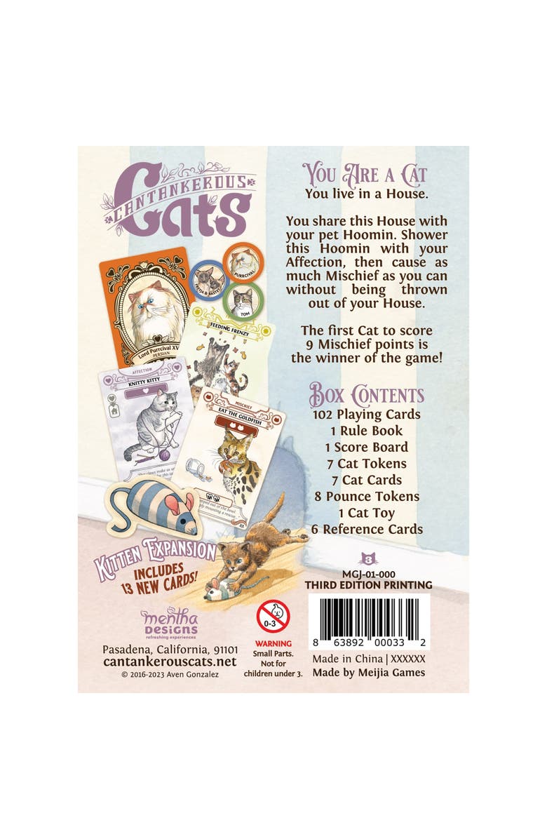 Mentha Designs Cantankerous Cats 3rd Edition Card Game, Alternate, color, Multicolored