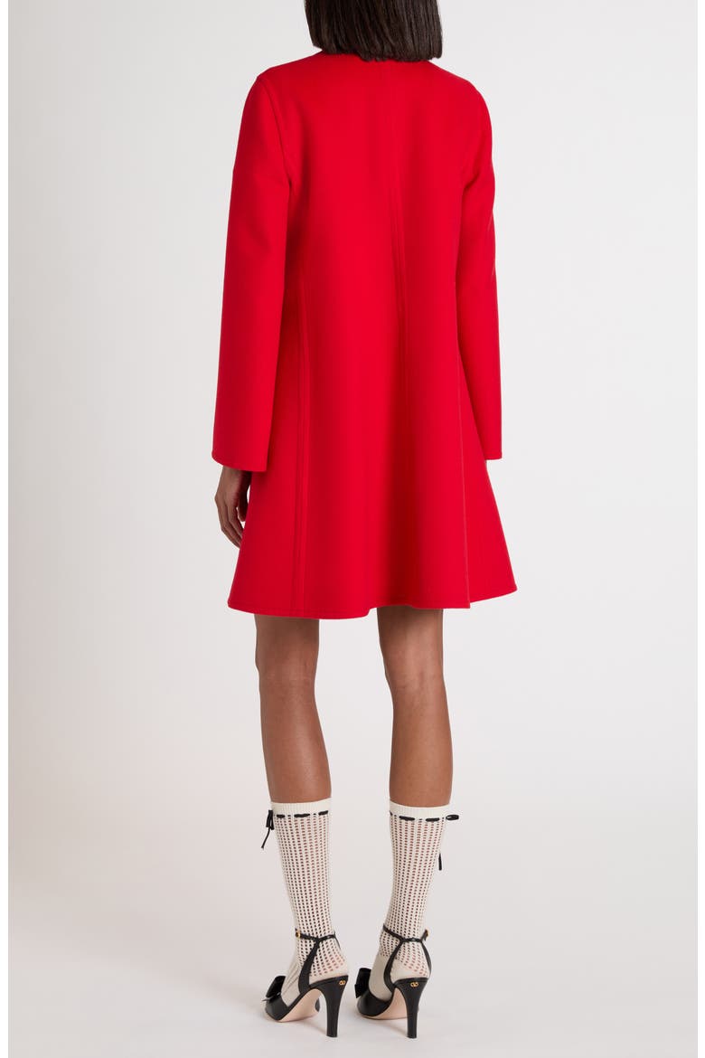 Virgin Wool & Cashmere Broadcloth Trapeze Coat, Alternate, color, DARK RED