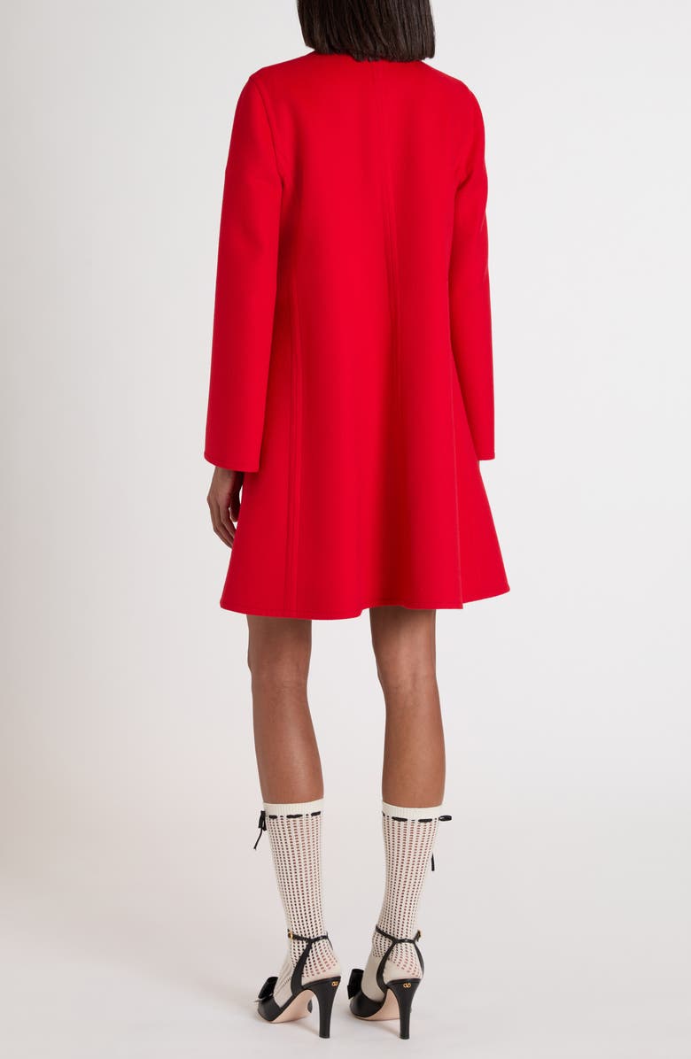 Valentino Garavani Virgin Wool & Cashmere Broadcloth Trapeze Coat, Alternate, color, Dark Red
