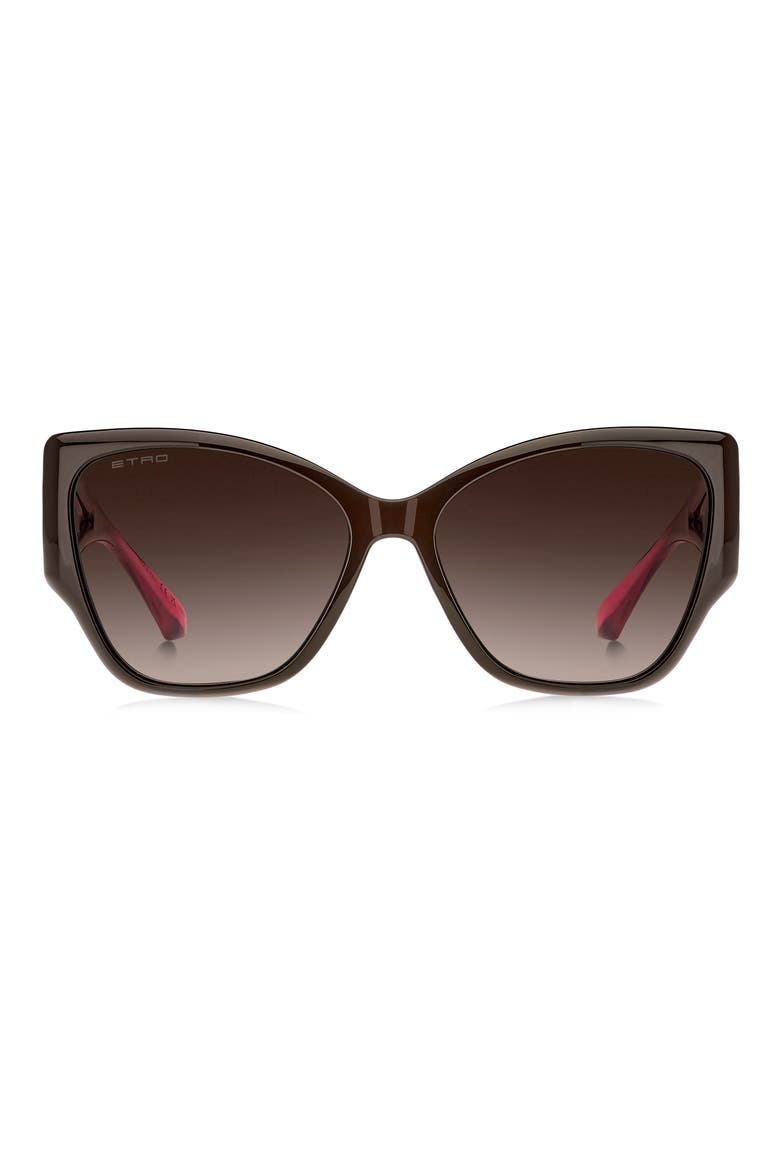 59mm Gradient Cat Eye Sunglasses, Main, color, BROWN PINK/ BROWN SF