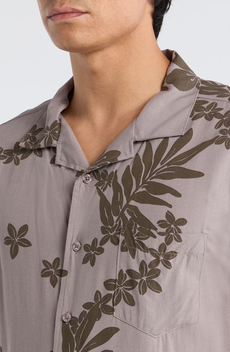 TENŌRE Floral Camp Shirt, Alternate, color, Zinc
