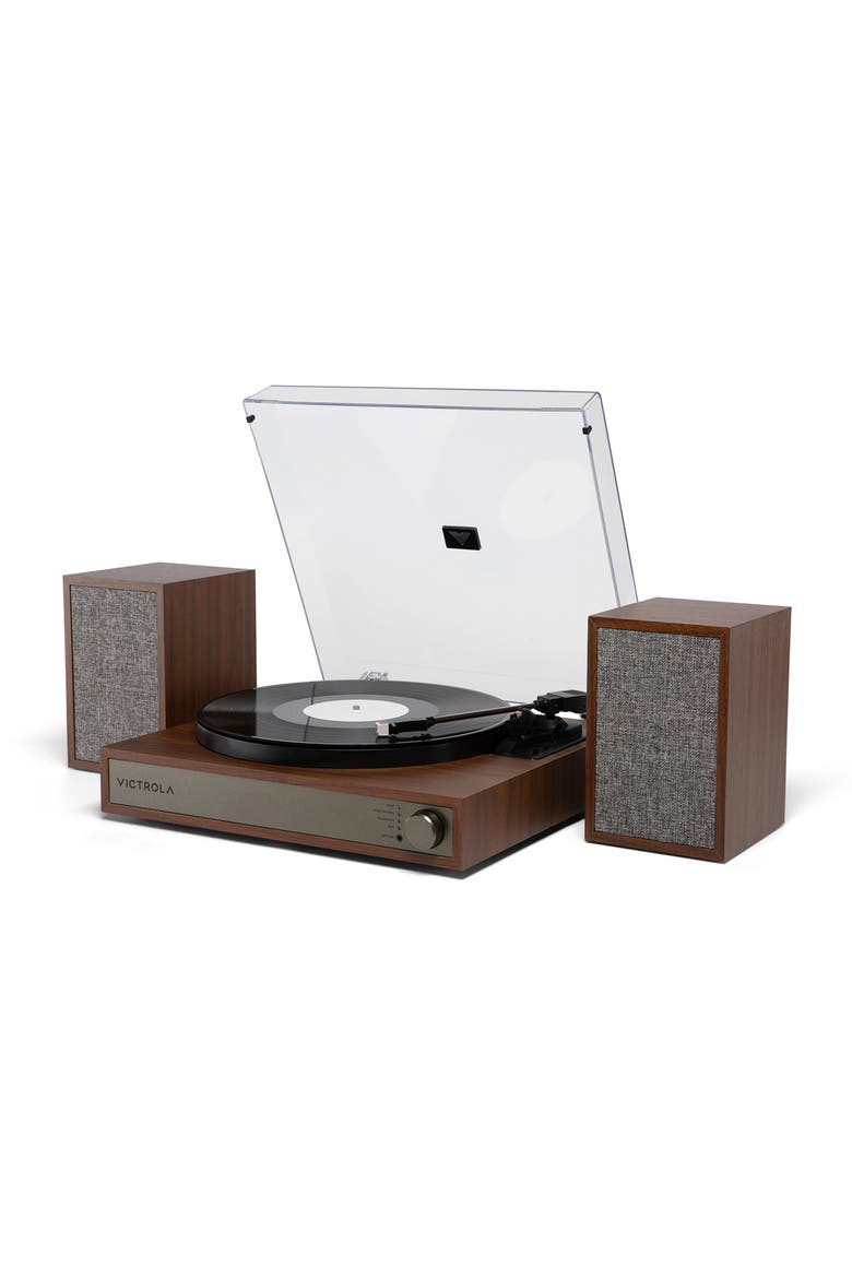 Harmony Turntable System with Speakers, Alternate, color, Walnut