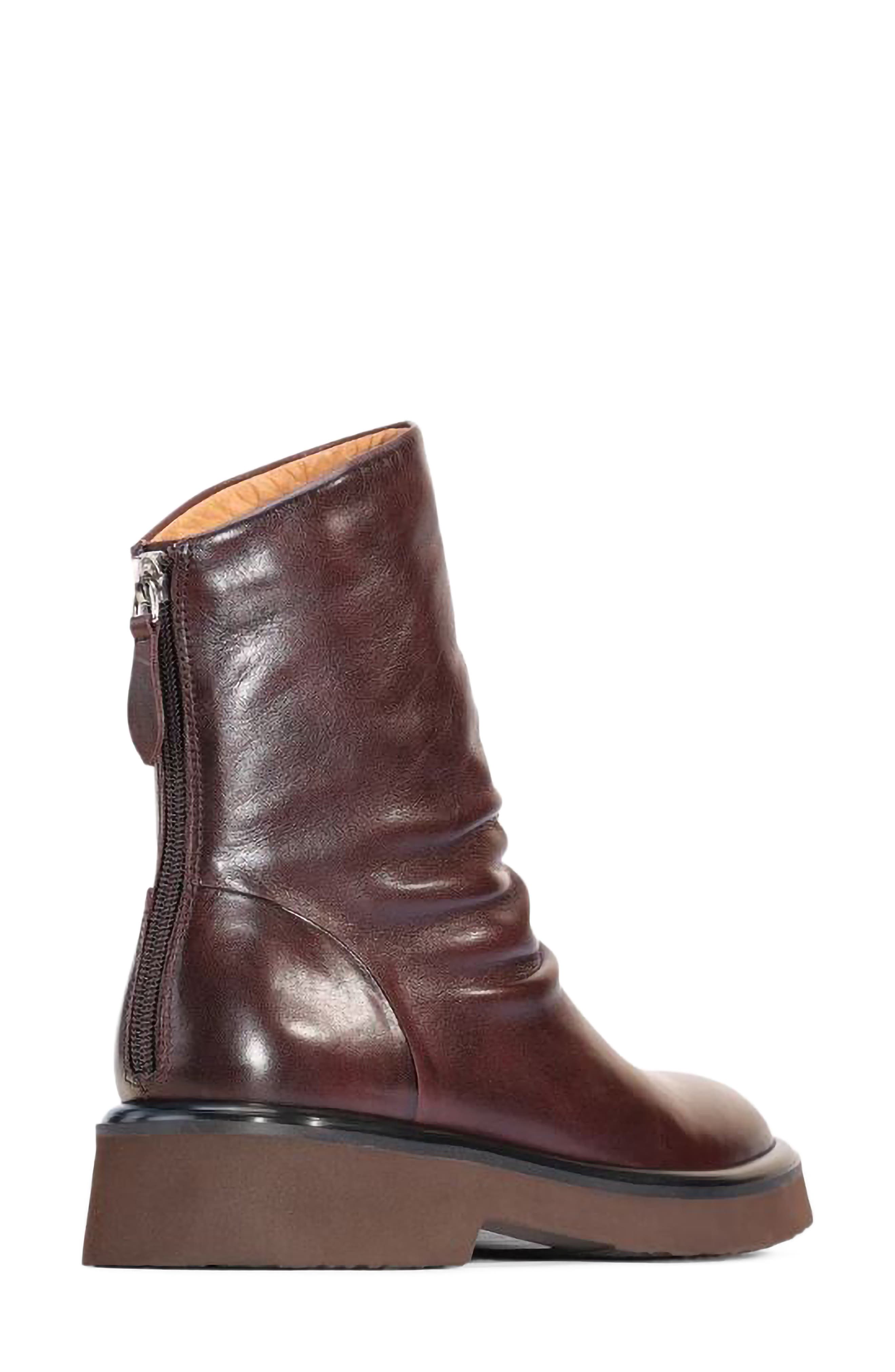 Theonie Leather Bootie, Alternate, color, CHESNUT