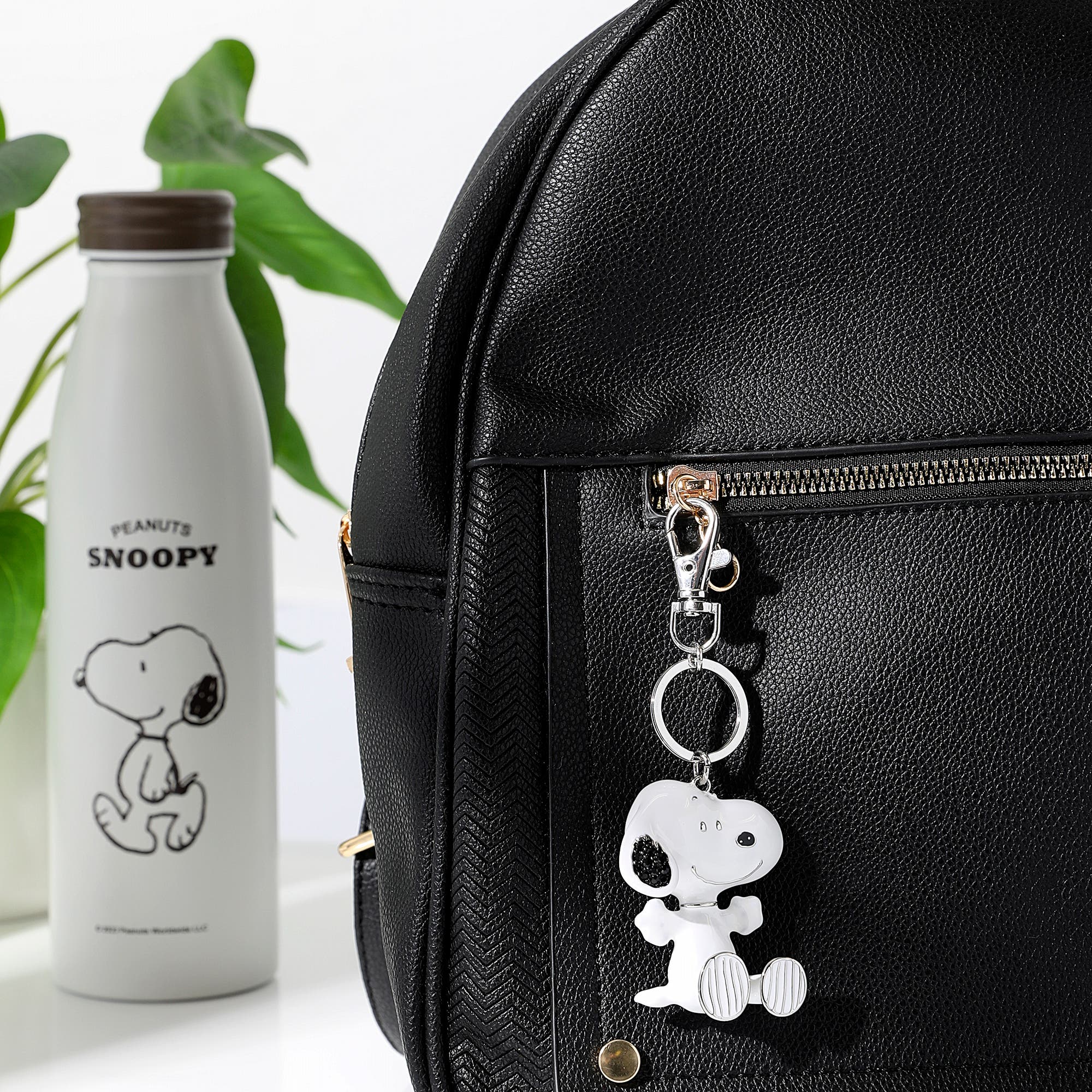 PEANUTS Snoopy Keychain, Silver-Tone Enamel Bag Charm, Alternate, color, White, Silver Tone