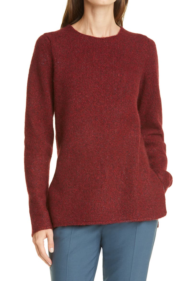 Donegal Cashmere Crewneck Sweater, Main, color, CHERRY