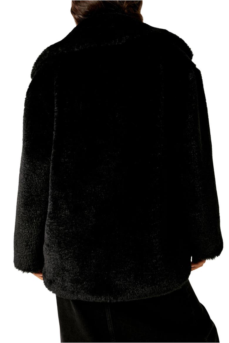Pretty Perfect Faux Fur Peacoat, Alternate, color, BLACK
