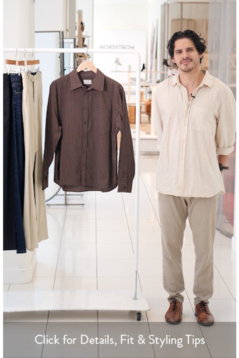 Clancy Stripe Cotton Button-Up Shirt video