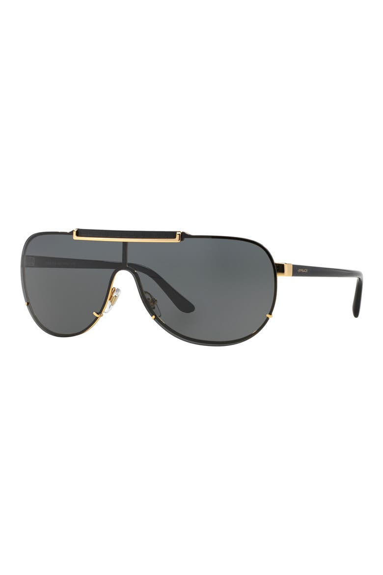 40mm Shield Sunglasses, Alternate, color, GOLD / DARK GREY