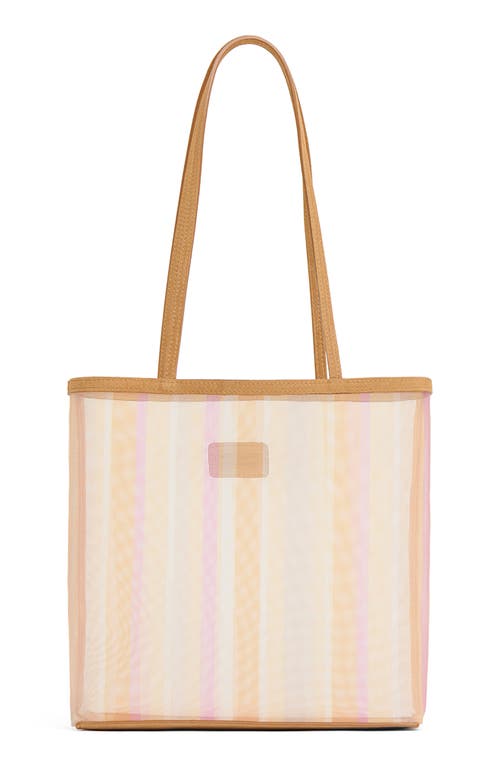 Mansur Gavriel Filo Stripe Mesh Tote in Sunset Multi at Nordstrom