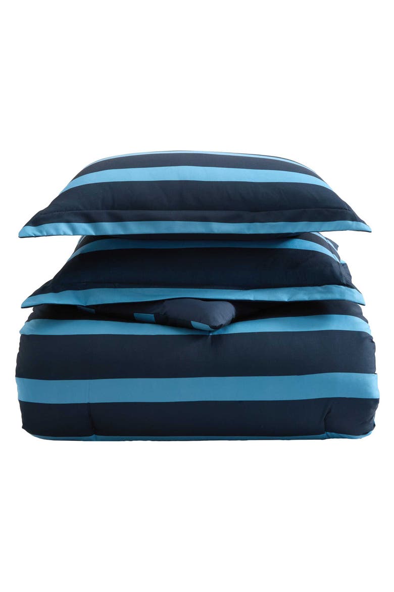 Keelson Stripe Comforter, Main, color, DARK BLUE