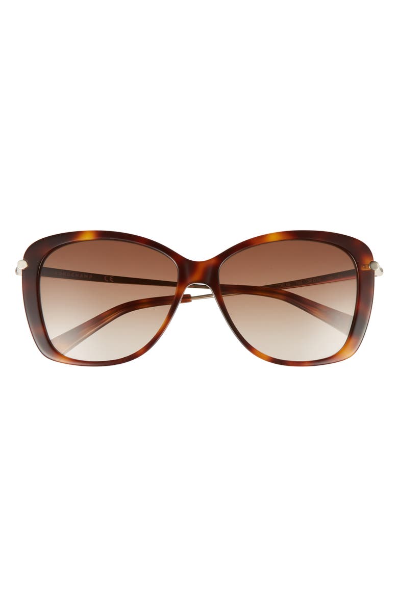 56mm Gradient Lens Butterfly Sunglasses, Alternate, color, BLONDE HAVANA
