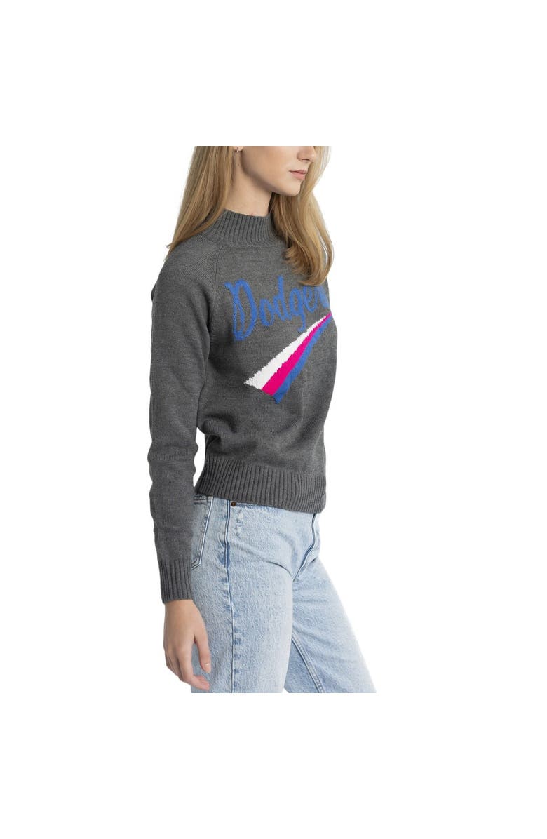 LUSSO Women's Lusso  Gray Los Angeles Dodgers Serena Raglan Pullover Sweater, Alternate, color, Gray