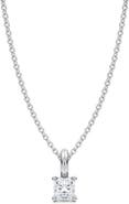 ALLUREZ Cushion Solitaire Lab Diamond Pendant Necklace 14K 0.33ct