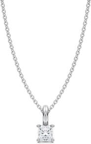 ALLUREZ Cushion Solitaire Lab Diamond Pendant Necklace 14K 0.33ct