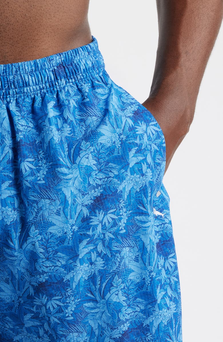 Tommy Bahama Huntington Jungle Swim Trunks, Alternate, color, Cobalt Sea