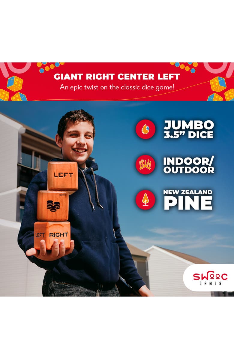 Swooc Games Giant Right Center Left Game, Alternate, color, Brown