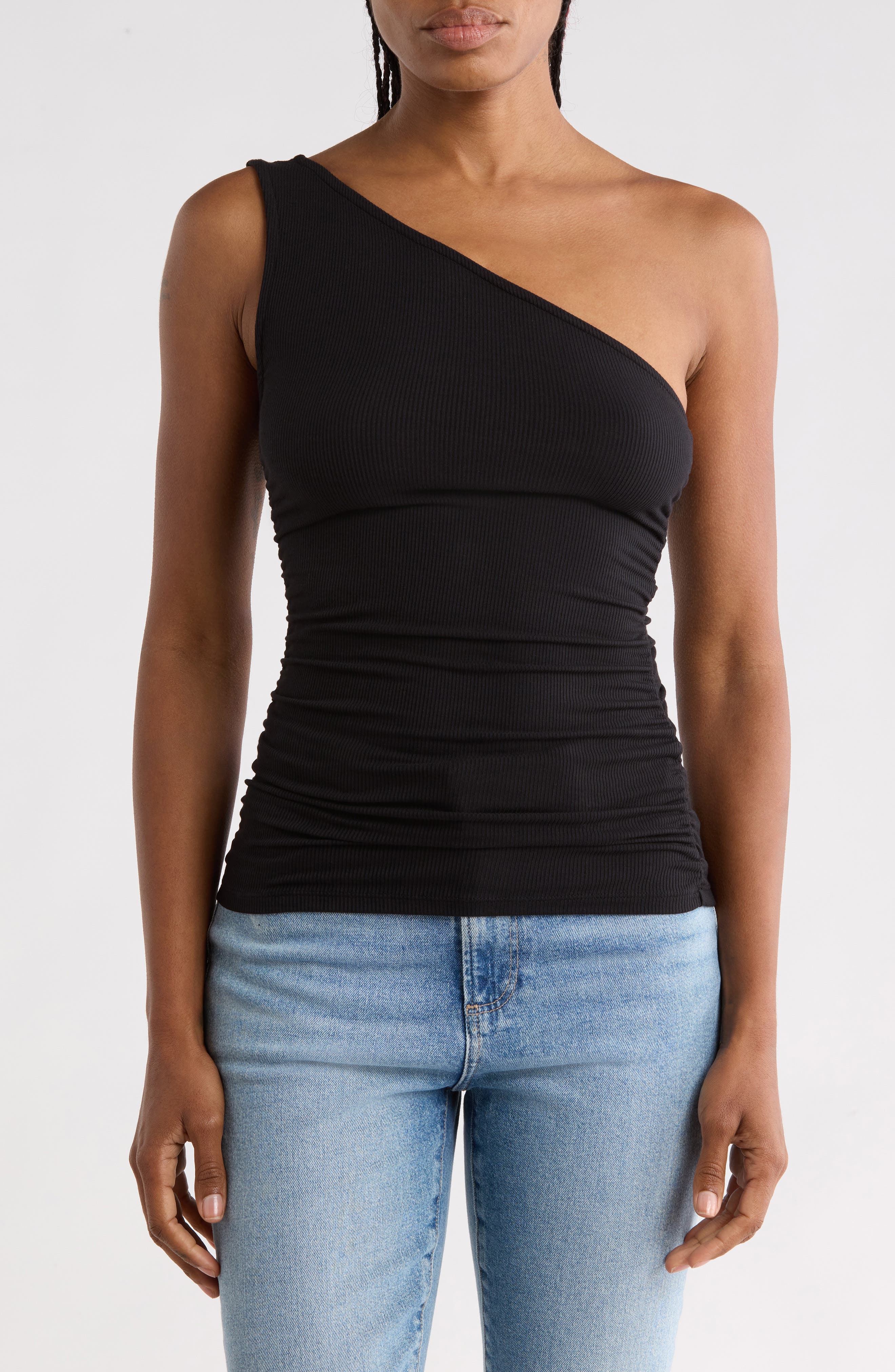 Lucrecia One-Shoulder Ruched Top