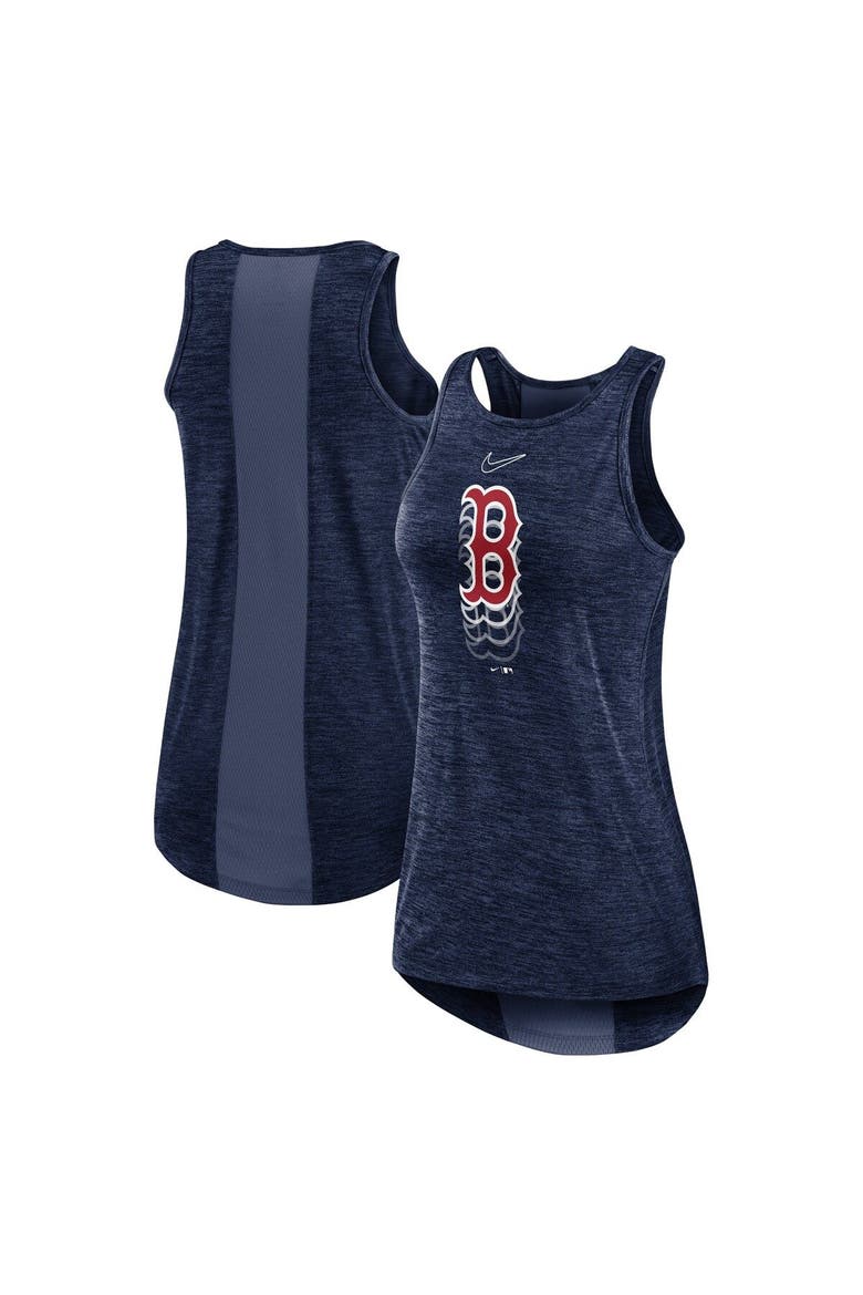 Women's Nike Navy Boston Red Sox Logo Fade High Neck Performance Tank Top, Main, color, Navy