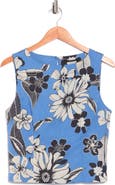 T Tahari Floral Sleeveless Cotton Shell