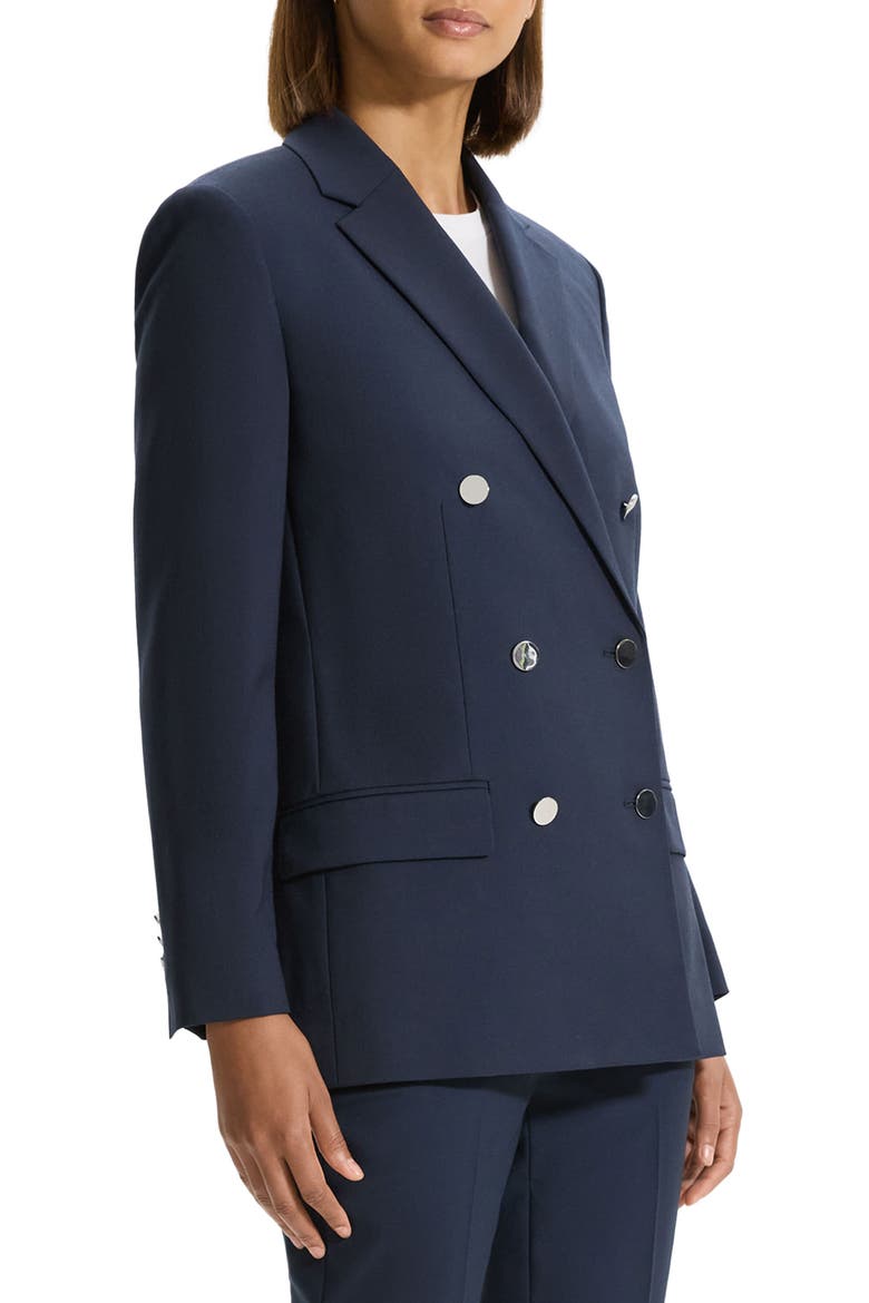 Oxford Boxy Double Breasted Jacket, Alternate, color, NOCTURNE NAVY