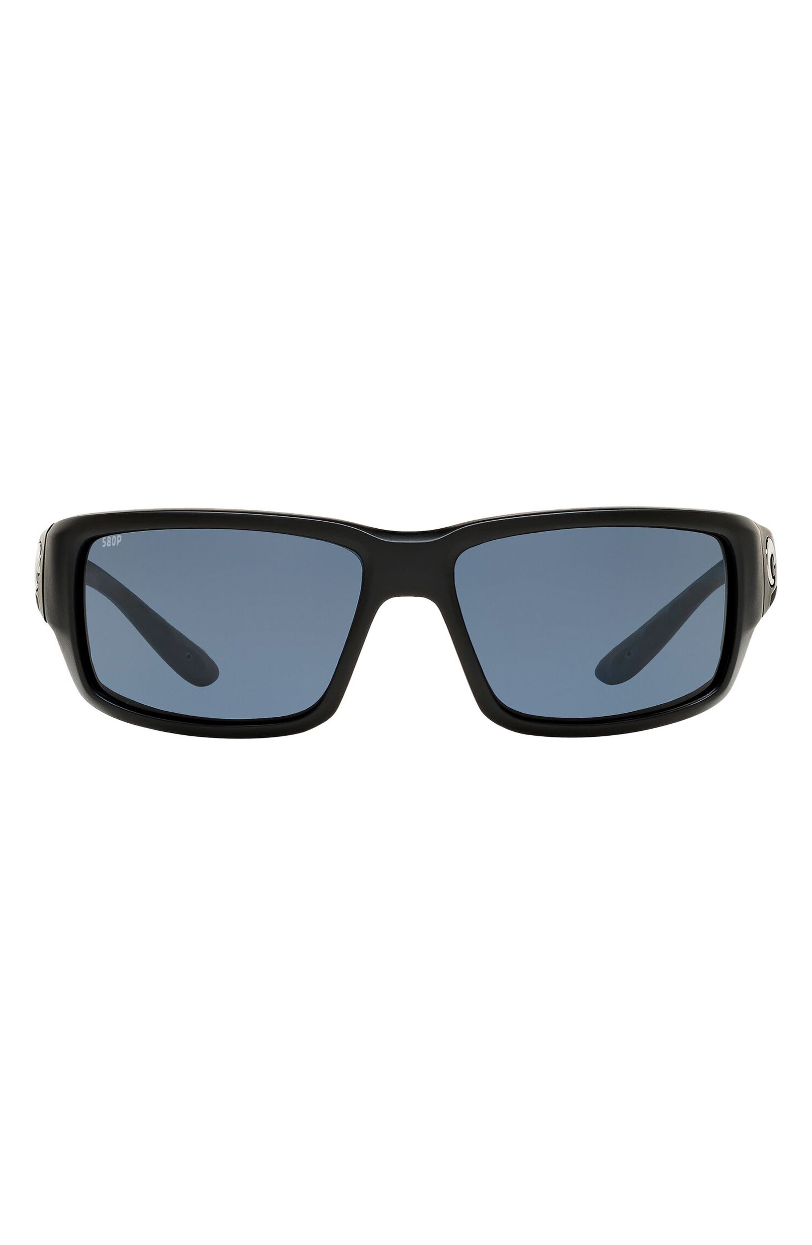 Costa Del Mar 59mm Polarized Rectangular Sunglasses in Matte Black 