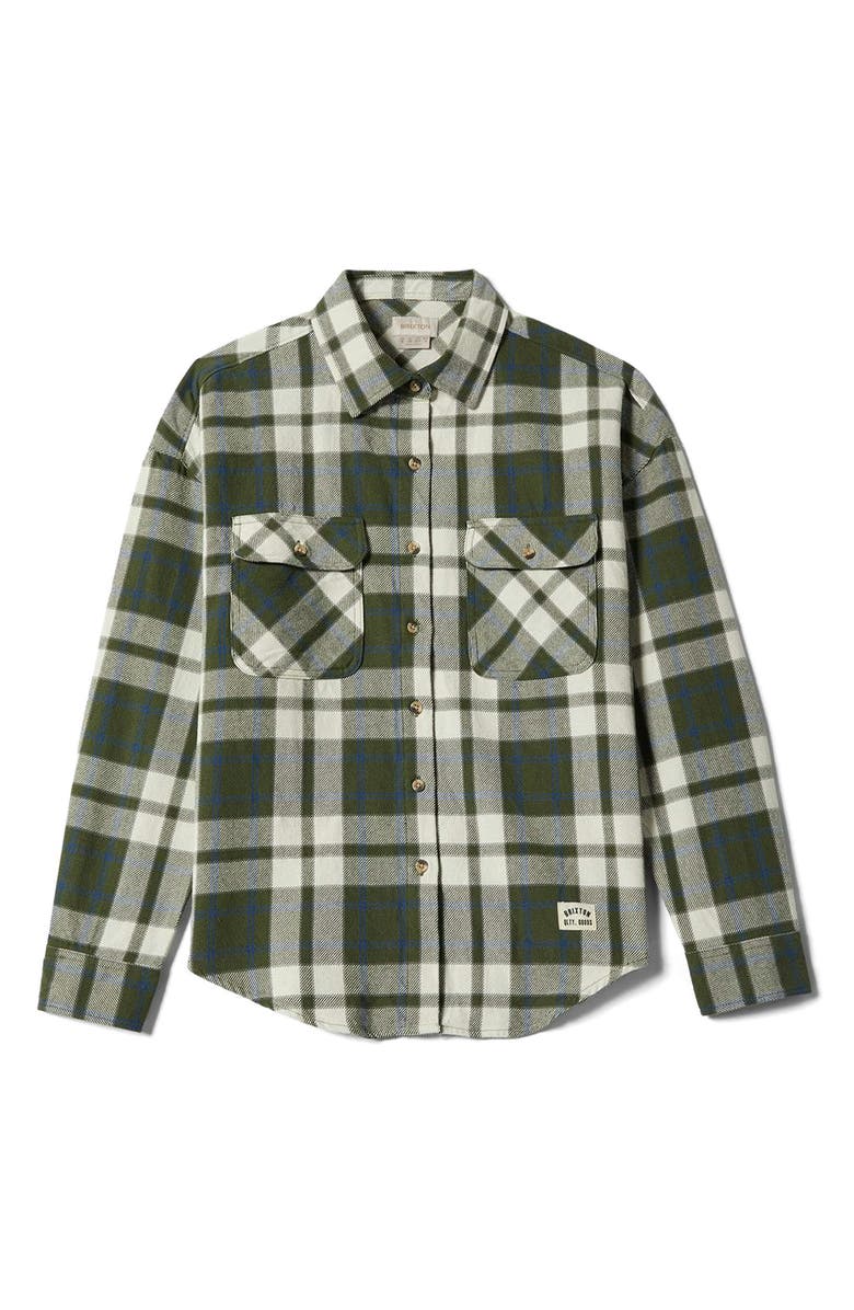 Brixton Bowery Plaid Cotton Overshirt, Alternate, color,