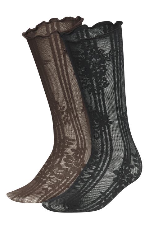 Superlite 2-Pack Assorted Lace Crew Socks