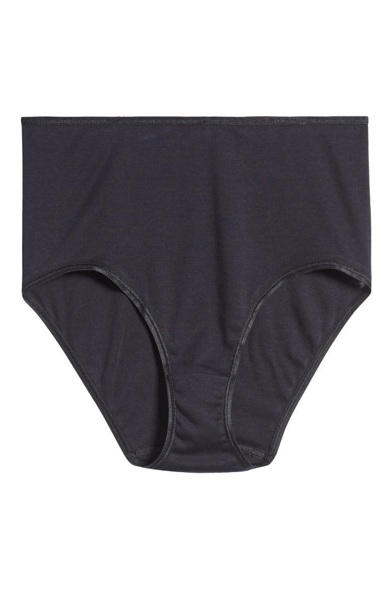 Seamless Cotton Full Briefs, Alternate, color, BLACK