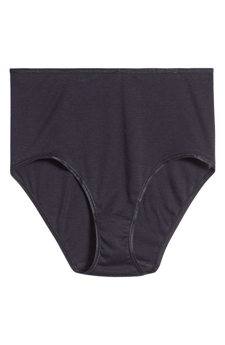 Hanro Seamless Cotton Full Briefs, Alternate, color, Black
